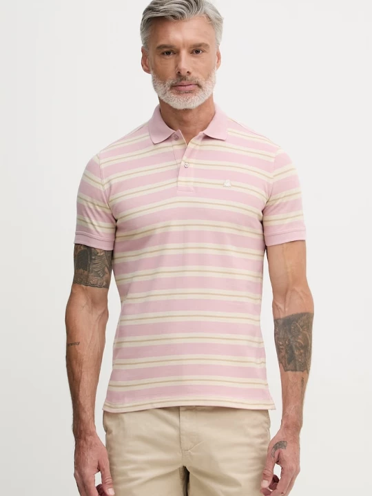 Obrázek produktu United Colors of Benetton polo pánské bavlněné růžová