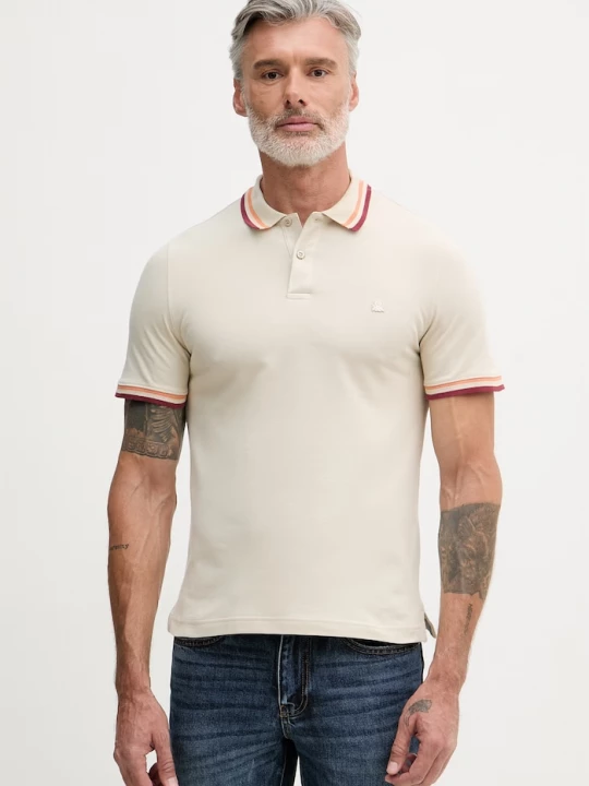 Obrázek produktu United Colors of Benetton polo pánské bavlněné s elastanem béžová