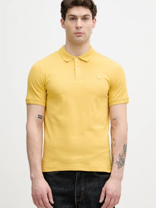 Obrázek produktu United Colors of Benetton polo pánské bavlněné s elastanem žlutá