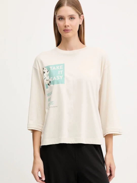 Obrázek produktu United Colors of Benetton Pyžamové tričko s dlouhým rukávem United Colors of Benetton béžová