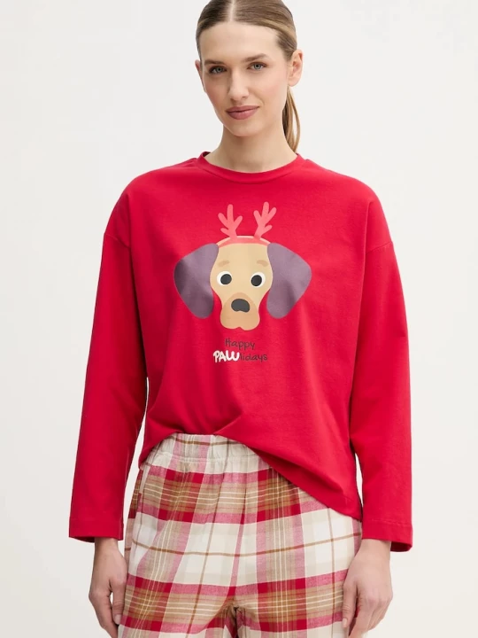 Obrázek produktu United Colors of Benetton Pyžamové tričko s dlouhým rukávem United Colors of Benetton červená