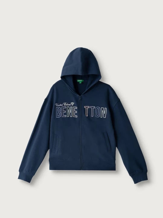 Obrázek produktu United Colors of Benetton rozepínací mikina s kapucí dětská bavlněná