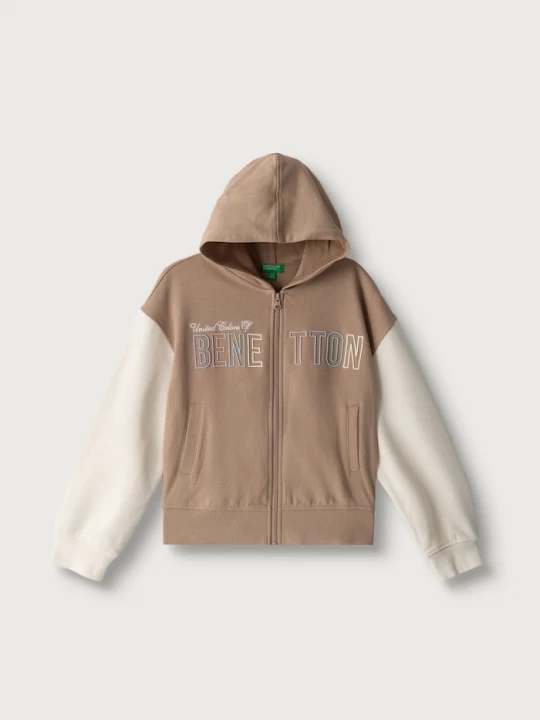 Obrázek produktu United Colors of Benetton rozepínací mikina s kapucí dětská bavlněná