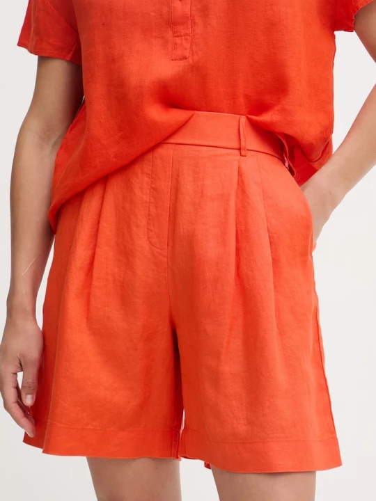 Obrázek produktu United Colors of Benetton šortky dámské lněné oranžová