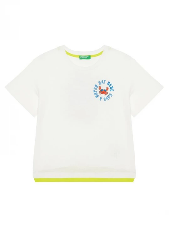 Obrázek produktu United Colors Of Benetton T-Shirt 3SLUG10JF Écru Regular Fit Krémová