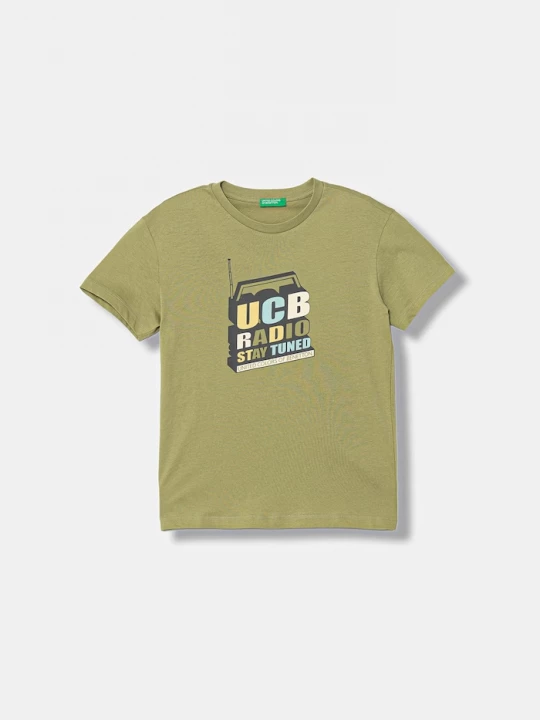 Obrázek produktu United Colors of Benetton tričko dětské bavlněné zelená