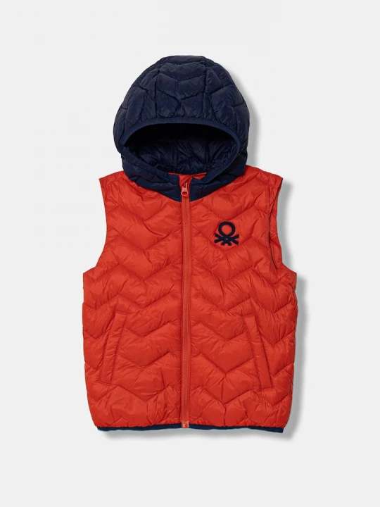Obrázek produktu United Colors of Benetton vesta s kapucí dětská oranžová