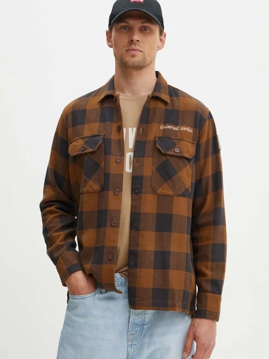Obrázek produktu Universal Works Košile Universal Works L/S Utility Shirt hnědá