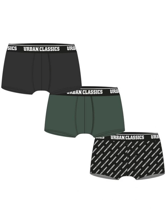 Obrázek produktu Urban Classics Boxerky  tmavě zelená / černá / bílá