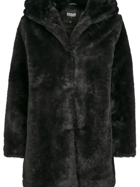 Obrázek produktu Urban Classics Přechodný kabát ' Ladies Hooded Teddy Coat ' černá