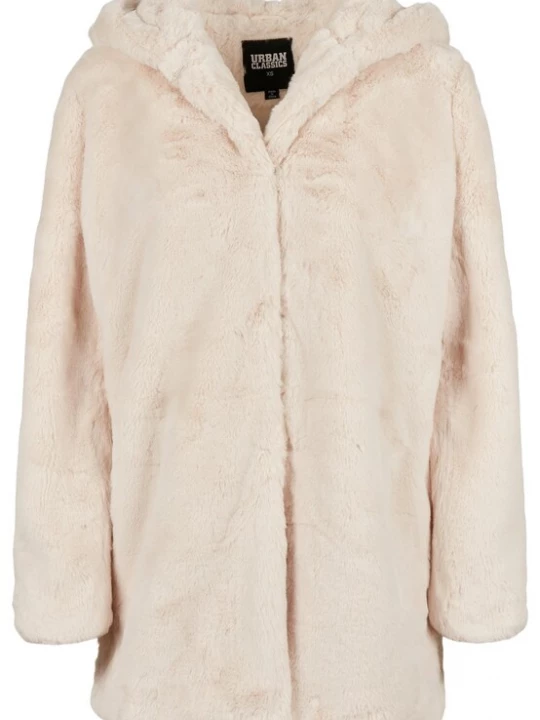 Obrázek produktu Urban Classics Přechodný kabát ' Ladies Hooded Teddy Coat ' offwhite