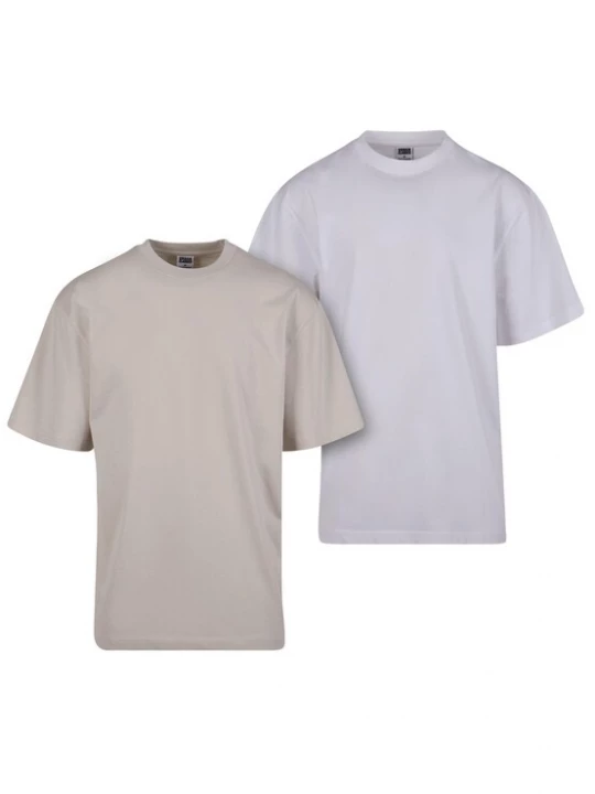 Obrázek produktu Urban Classics Tričko šedobéžová / bílá