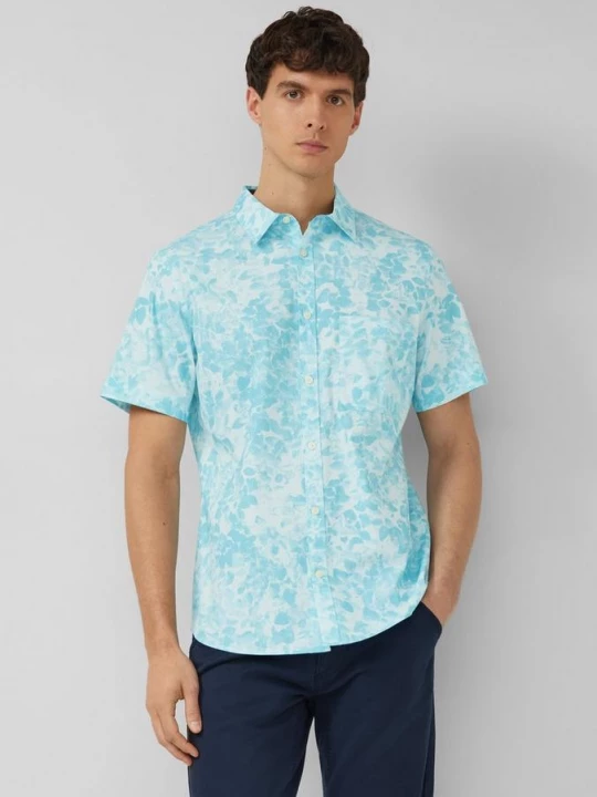 Obrázek produktu Úzký střih Slim Fit: košile s krátkým rukávem a potiskem po celé ploše a náprsní kapsou s.Oliver tyrkysová