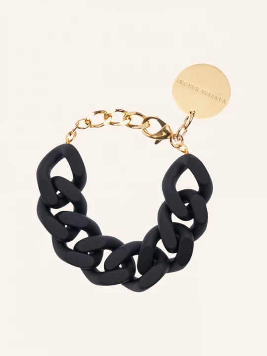 Obrázek produktu Vanessa Baroni Náramek Flat Chain černá / zlatá