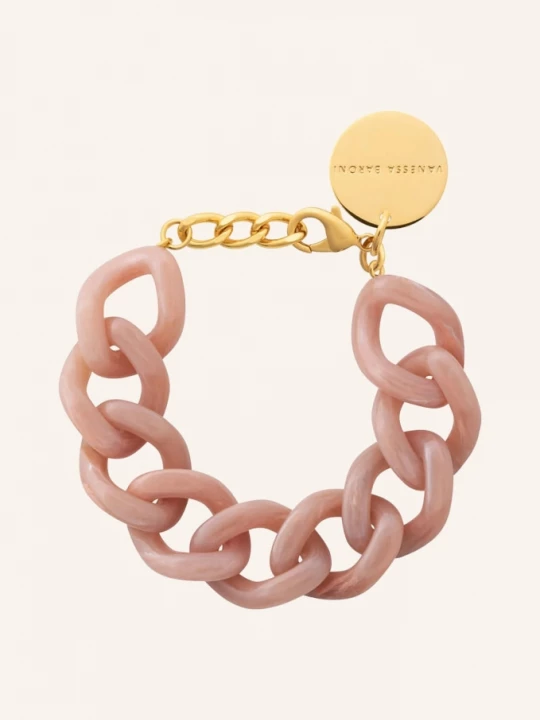 Obrázek produktu Vanessa Baroni Náramek Flat Chain starorůžová / zlatá