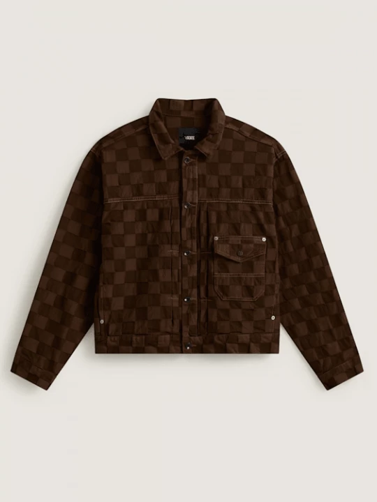 Obrázek produktu Vans - Check-5 Checkerboard Denim Trucker Jacke DEMITASSE, Man, Brown