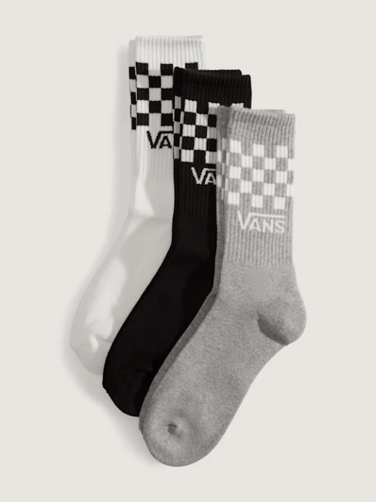 Obrázek produktu Vans - Classic Check Crew Socks (3 pairs), Black, Size: L (42.5-47​)