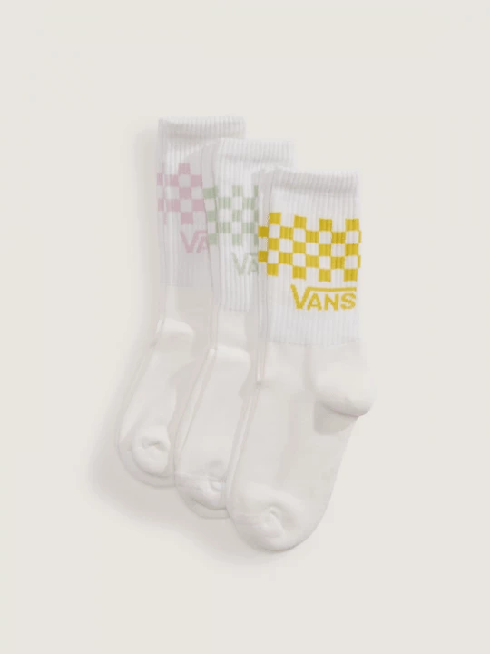 Obrázek produktu Vans - Classic Check Crew Socks (3 Pairs), White, Size: XXS (27-30.5​​)