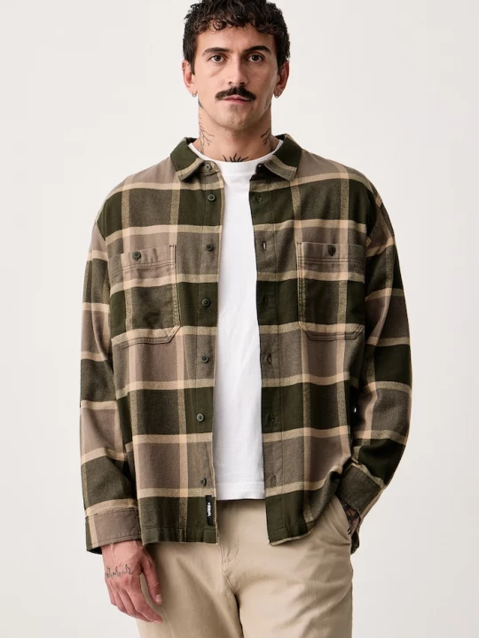 Obrázek produktu Vans košile pánská bavlněná Larkspur Plaid Flannel zelená