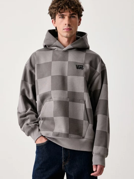 Obrázek produktu Vans mikina s kapucí pánská s bavlnou Tonal Check Stretch Log