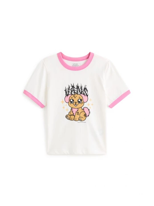 Obrázek produktu VANS Tričko 'Puppy Ringer' pueblo / světle růžová / černá / bílá