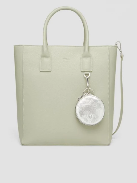 Obrázek produktu Velká kabelka shopper z imitace kůže, s držákem na láhev a logem s.Oliver zelená