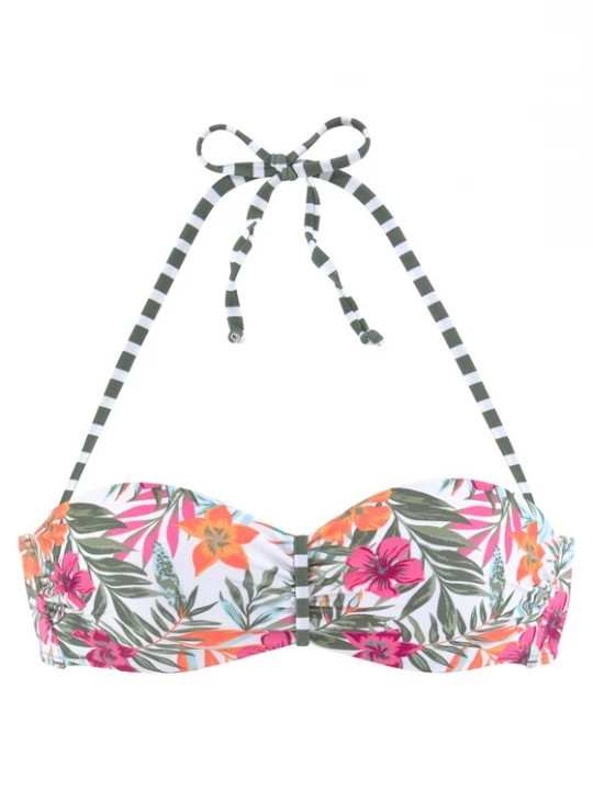 Obrázek produktu VENICE BEACH Horní díl plavek  olivová / oranžová / pink / bílá