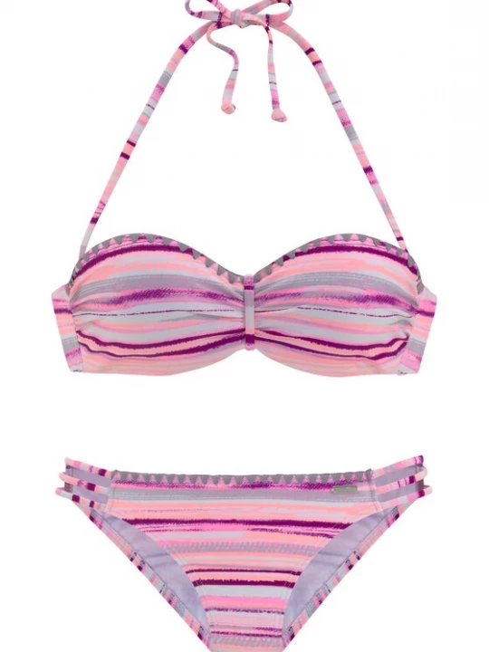 Obrázek produktu VENICE BEACH Sportovní bikiny  šedá / lilek / růžová / světle růžová