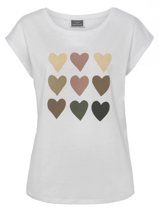 Obrázek produktu VENICE BEACH Tričko béžová / khaki / černá / bílá