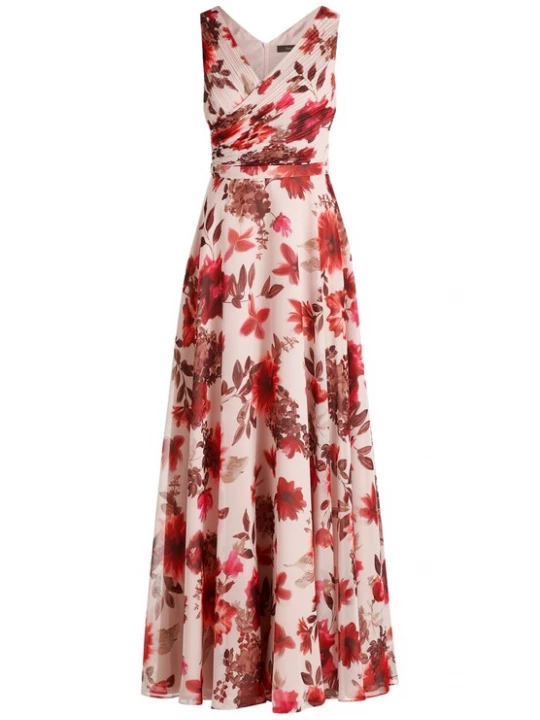 Obrázek produktu Vera Mont Šaty krémová / tmavě hnědá / červená / světle červená