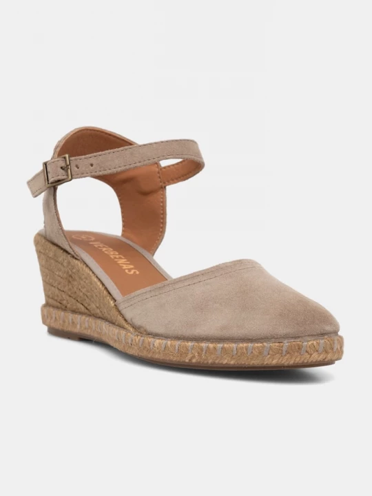 Obrázek produktu Verbenas espadrilky na klínku dámské semišové MALENA SERRAJE/TAN béžová