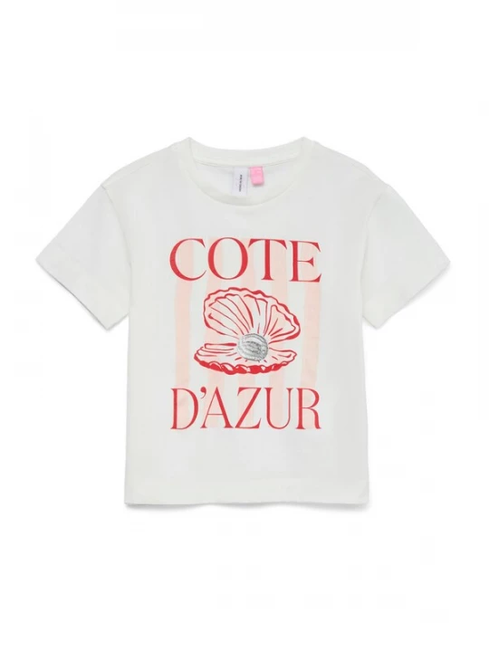 Obrázek produktu Vero Moda Girl Tričko 'VMGina Mette' růžová / červená / stříbrná / bílá