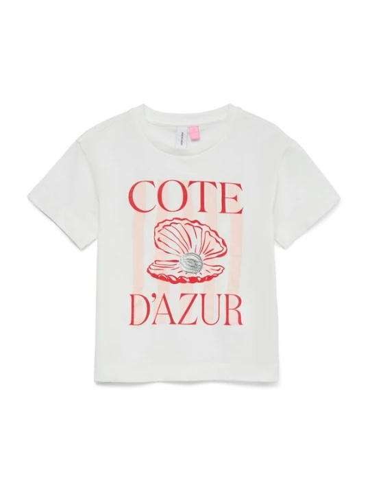 Obrázek produktu Vero Moda Girl Tričko 'VMGina Mette' růžová / červená / stříbrná / bílá