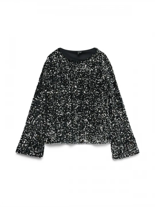 Obrázek produktu VERO MODA Halenka 'VMBELLA' černá / stříbrná