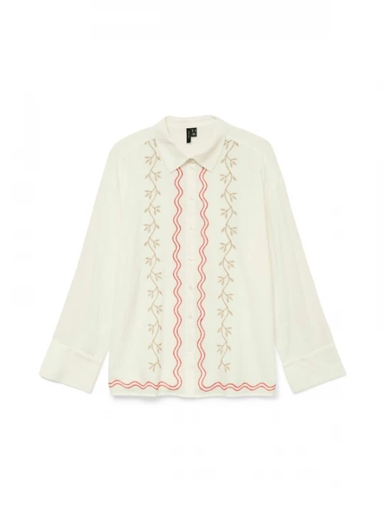 Obrázek produktu VERO MODA Halenka 'VMDICTHE'  tmavě béžová / červená / bílá