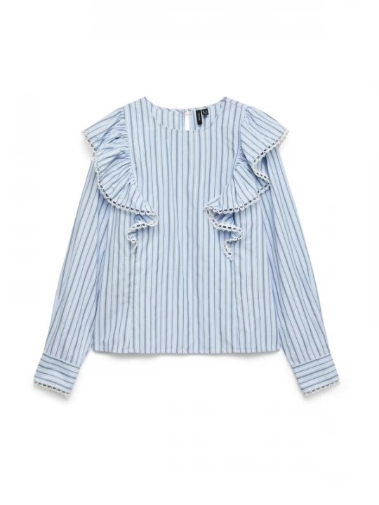 Obrázek produktu VERO MODA Halenka 'VMFANNI' světlemodrá / tmavě modrá / bílá