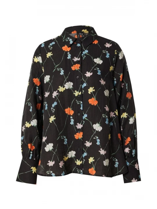 Obrázek produktu VERO MODA Halenka 'VMFLORA OLGA'  světlemodrá / oranžová / černá / bílá