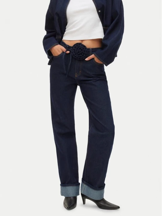 Obrázek produktu Vero Moda Jeansy Vmallison Mr Straight Rosebelt Jns Si346 10339315 Tmavomodrá Regular Fit