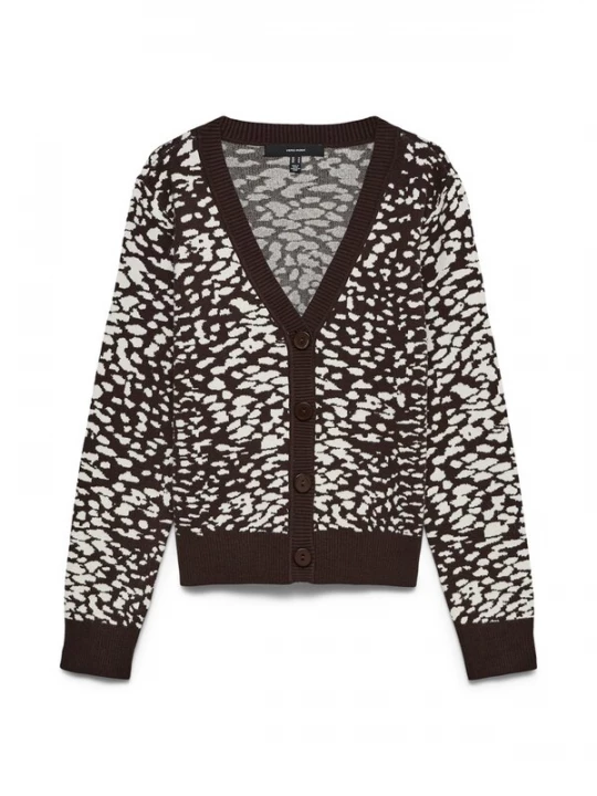 Obrázek produktu VERO MODA Kardigan 'VMARIA' tmavě hnědá / přírodní bílá