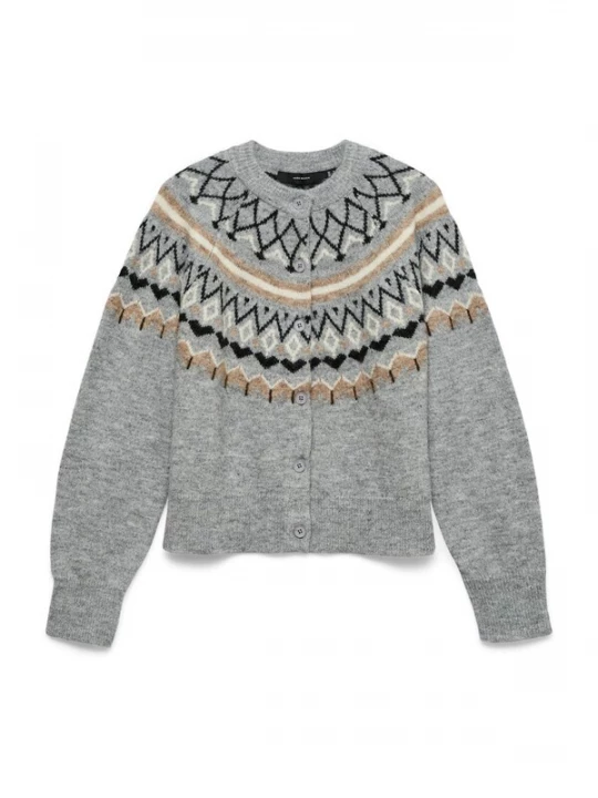 Obrázek produktu VERO MODA Kardigan 'VMTAMMY' velbloudí / šedý melír / černá / bílá