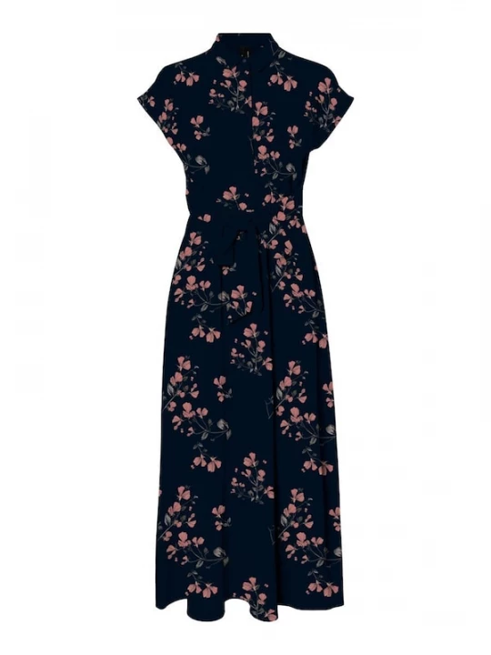 Obrázek produktu VERO MODA Šaty noční modrá / hnědá / oranžová