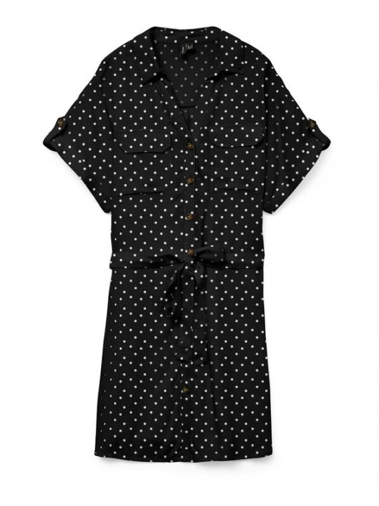 Obrázek produktu VERO MODA Košilové šaty 'VMBUMPY' černá / bílá