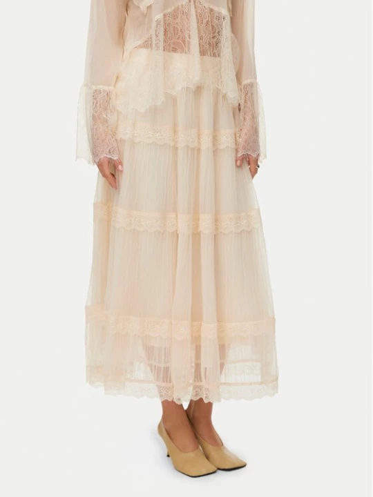 Obrázek produktu Vero Moda Midi sukně Kinsley 10346617 Écru Regular Fit Krémová