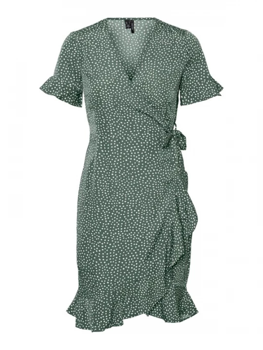 Obrázek produktu VERO MODA Šaty 'VMHenna' tmavě zelená / bílá
