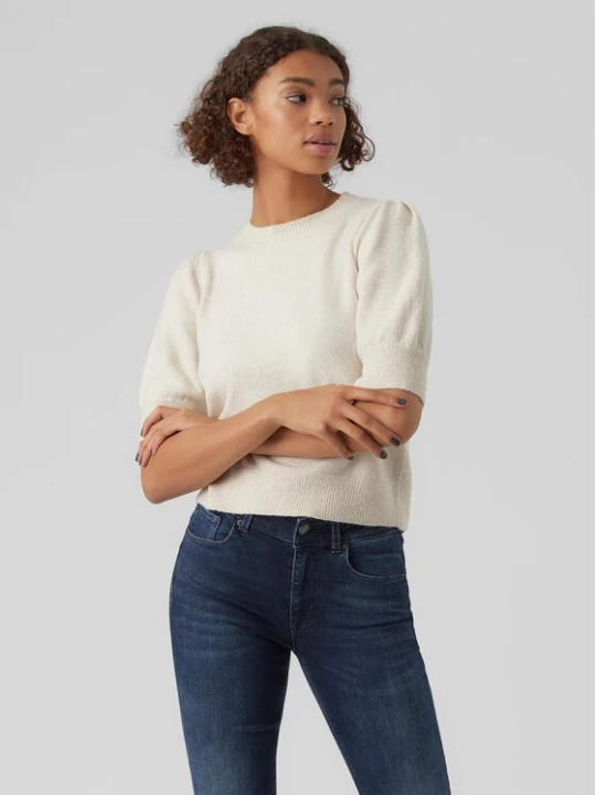 Obrázek produktu Vero Moda Svetr Doffy 10278313 Écru Regular Fit Krémová