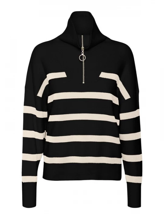 Obrázek produktu VERO MODA Svetr 'Saba' černá / offwhite