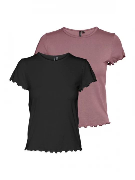 Obrázek produktu VERO MODA Tričko 'VMBARBARA' starorůžová / černá