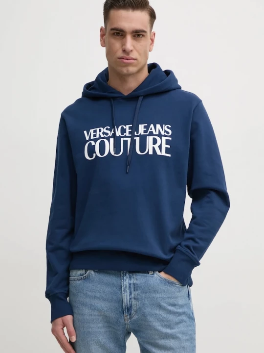 Obrázek produktu Versace Jeans Couture Bavlněná mikina Versace Jeans Couture námořnická modř