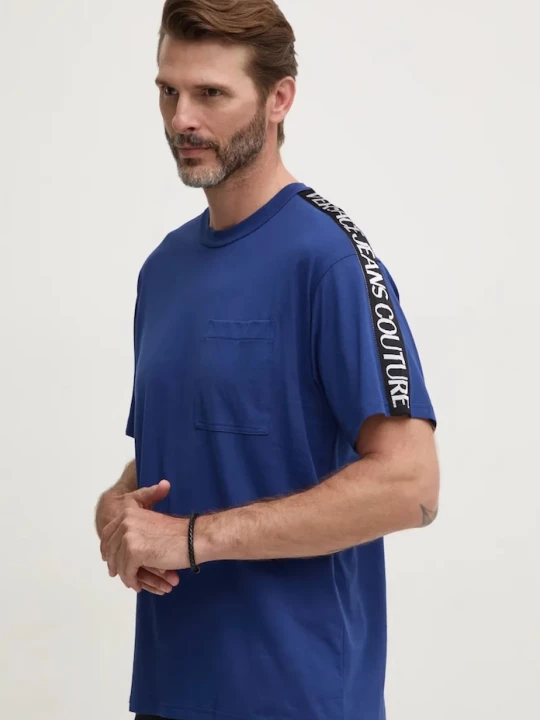 Obrázek produktu Versace Jeans Couture Bavlněné tričko Versace Jeans Couture modrá