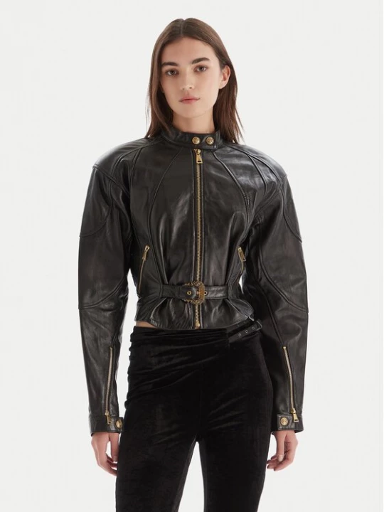 Obrázek produktu Versace Jeans Couture Kožená bunda 79HAVP03 CP021 Černá Regular Fit
